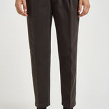 Pantalone uomo doppie pinces moro BELLOD 40012146 BRIGLIA 