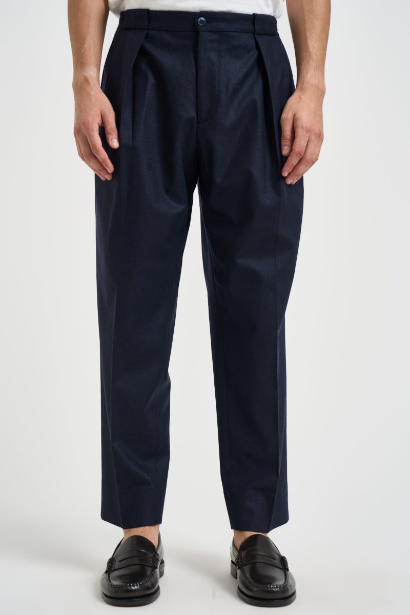 Pantalone uomo sartoriale in lana blu BELLOS 40019111 BRIGLIA 