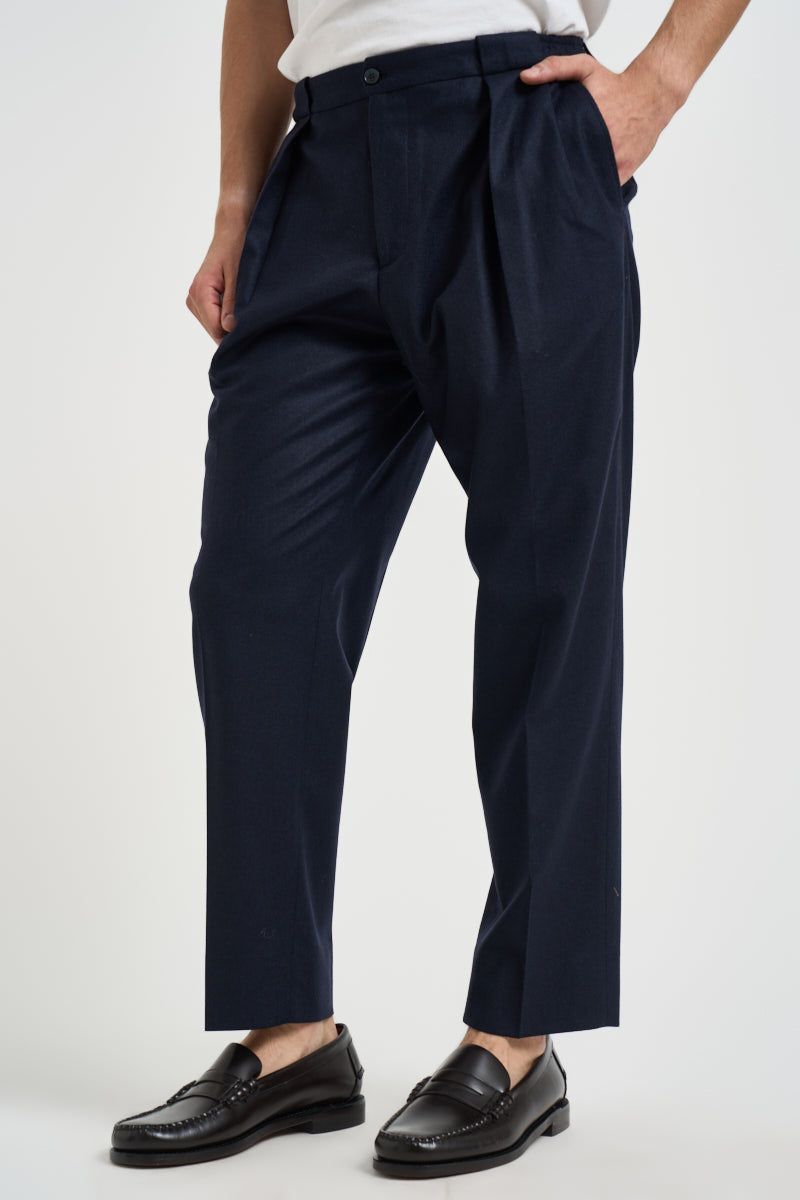 Pantalone uomo sartoriale in lana blu BELLOS 40019111 BRIGLIA 
