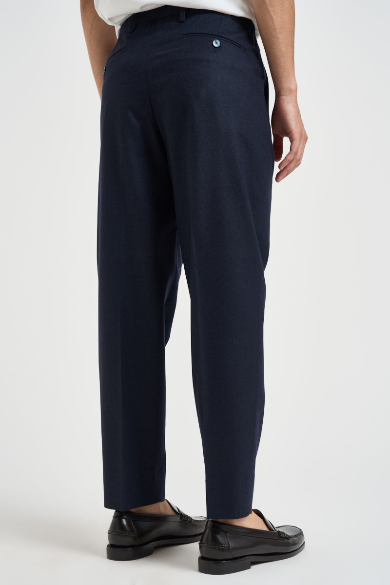 Pantalone uomo sartoriale in lana blu BELLOS 40019111 BRIGLIA 