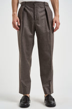 Pantalone uomo sartoriale in lana marrone BELLOS 40019136 BRIGLIA 