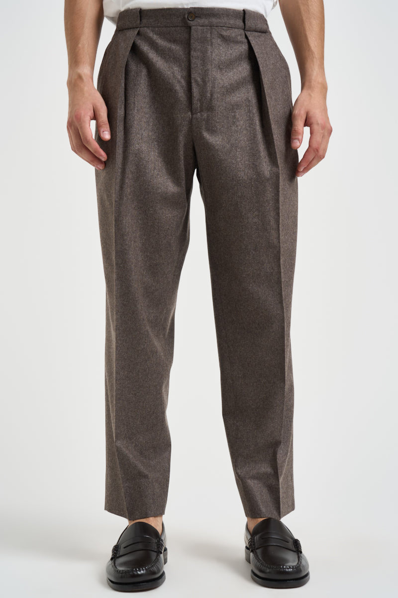 Pantalone uomo sartoriale in lana marrone BELLOS 40019136 BRIGLIA 
