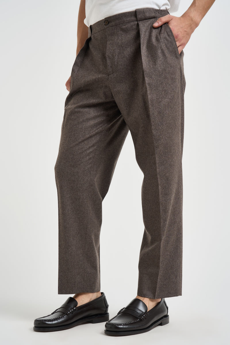 Pantalone uomo sartoriale in lana marrone BELLOS 40019136 BRIGLIA 