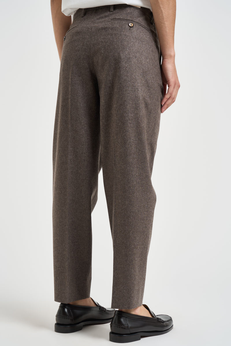 Pantalone uomo sartoriale in lana marrone BELLOS 40019136 BRIGLIA 
