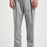 Pantalone uomo sartoriale in lana grigio chiaro BELLOS 40019140 BRIGLIA 
