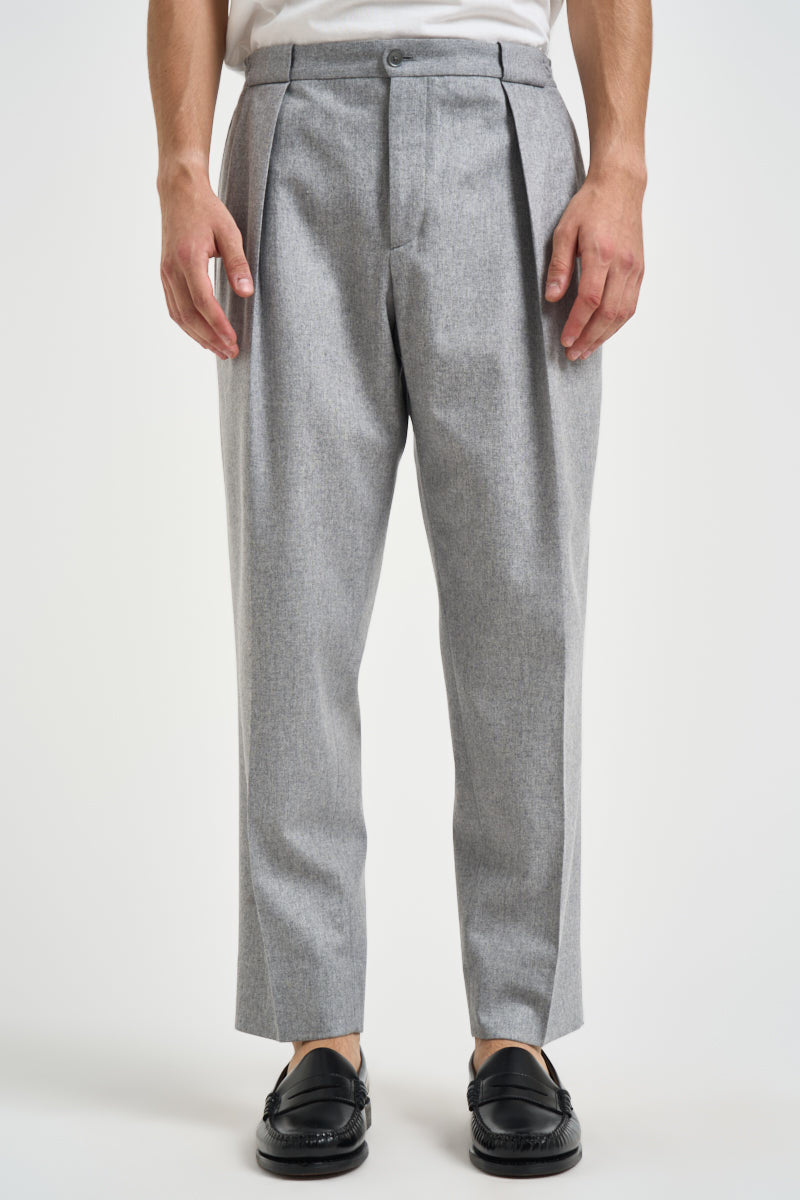 Pantalone uomo sartoriale in lana grigio chiaro BELLOS 40019140 BRIGLIA 