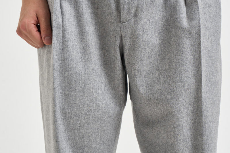 Pantalone uomo sartoriale in lana grigio chiaro BELLOS 40019140 BRIGLIA 
