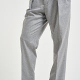 Pantalone uomo sartoriale in lana grigio chiaro BELLOS 40019140 BRIGLIA 