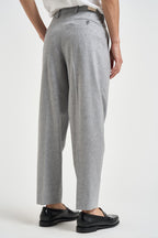 Pantalone uomo sartoriale in lana grigio chiaro BELLOS 40019140 BRIGLIA 