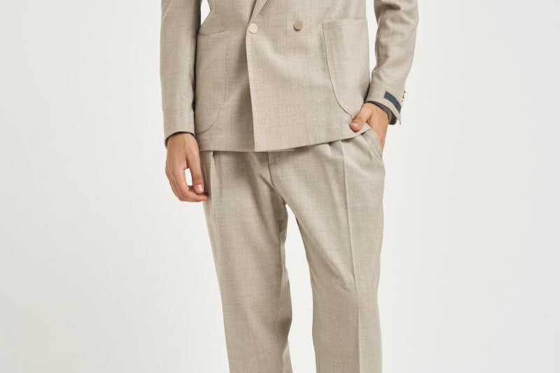 Abito uomo doppiopetto beige GHERIPO 40012023 BRIGLIA 