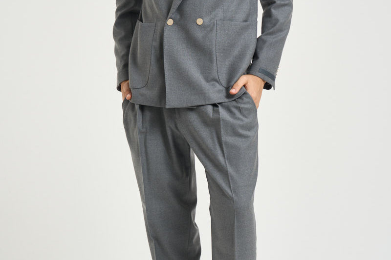 Abito uomo doppiopetto grigio antracite GHERIPO 40012060 BRIGLIA 
