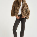 Giacca donna in eco-pelliccia animalier 7323 LE1LEO BULLY 