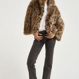 Giacca donna in eco-pelliccia animalier 7323 LE1LEO BULLY 