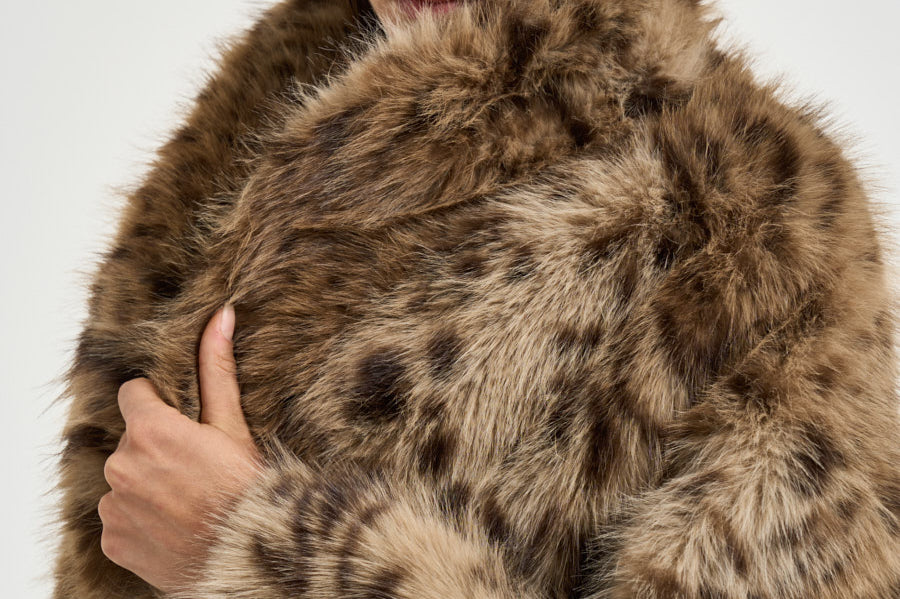 Giacca donna in eco-pelliccia animalier 7323 LE1LEO BULLY 