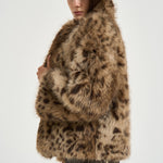 Giacca donna in eco-pelliccia animalier 7323 LE1LEO BULLY 