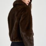 Giacca donna in pelliccia marrone 7362 V02MORO BULLY 