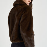 Giacca donna in pelliccia marrone 7362 V02MORO BULLY 