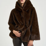 Giacca donna in ecopelliccia testa di moro 7363 V02MORO BULLY 