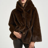 Giacca donna in ecopelliccia testa di moro 7363 V02MORO BULLY 