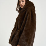 Giacca donna in ecopelliccia testa di moro 7363 V02MORO BULLY 