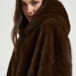 Giacca donna in ecopelliccia testa di moro 7363 V02MORO BULLY 