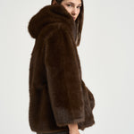 Giacca donna in ecopelliccia testa di moro 7363 V02MORO BULLY 