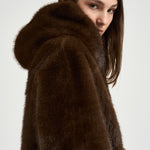 Giacca donna in ecopelliccia testa di moro 7363 V02MORO BULLY 