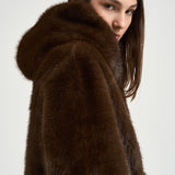 Giacca donna in ecopelliccia testa di moro 7363 V02MORO BULLY 