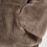 Giacca donna in pelliccia con cappuccio taupe 7363 V05TAUPE BULLY 