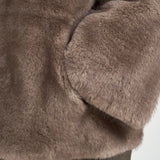 Giacca donna in pelliccia con cappuccio taupe 7363 V05TAUPE BULLY 