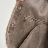 Giacca donna in pelliccia con cappuccio taupe 7363 V05TAUPE BULLY 