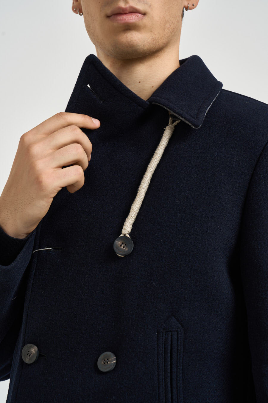 Cappotto uomo doppiopetto blu navy ISLAND BN CAMPLIN 