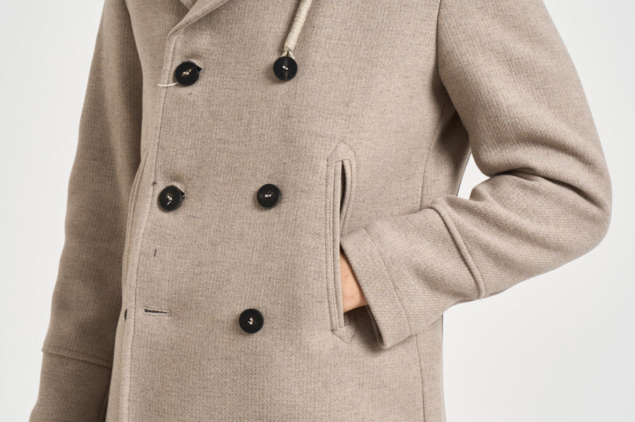 Cappotto uomo doppiopetto beige ISLAND CO CAMPLIN 