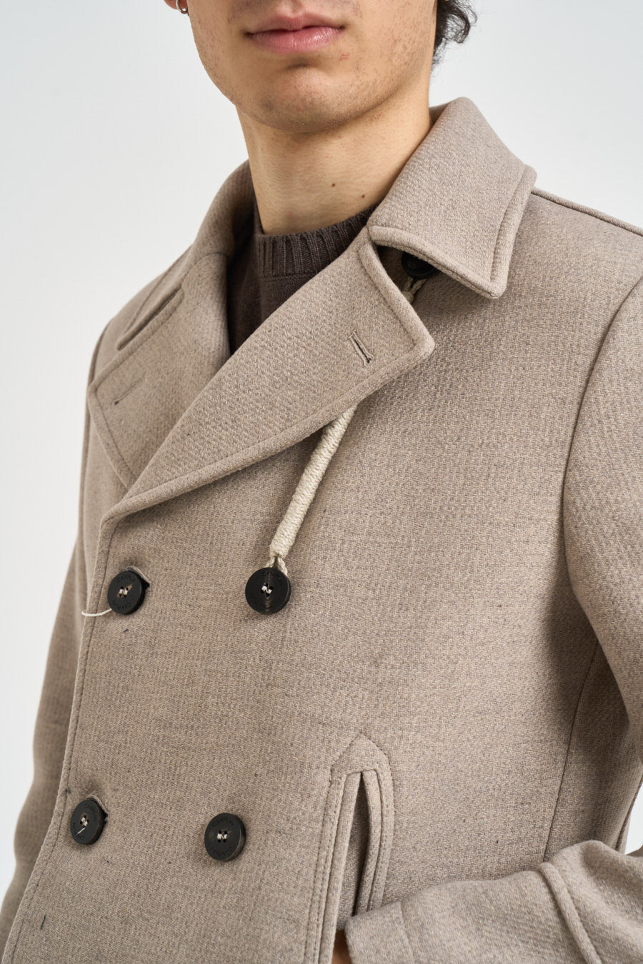 Cappotto uomo doppiopetto beige ISLAND CO CAMPLIN 