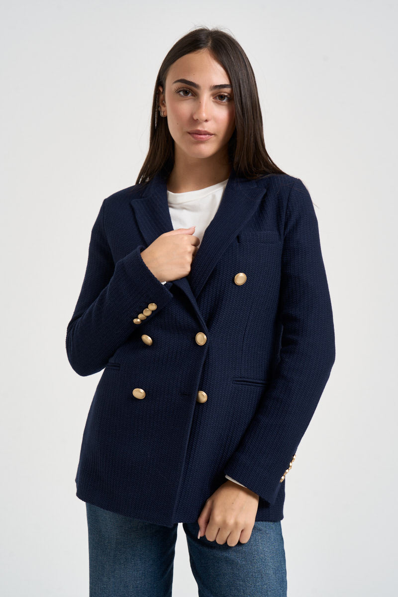 Giacca donna doppio petto in jersey blu FD4157 001 CIRCOLO 1901 