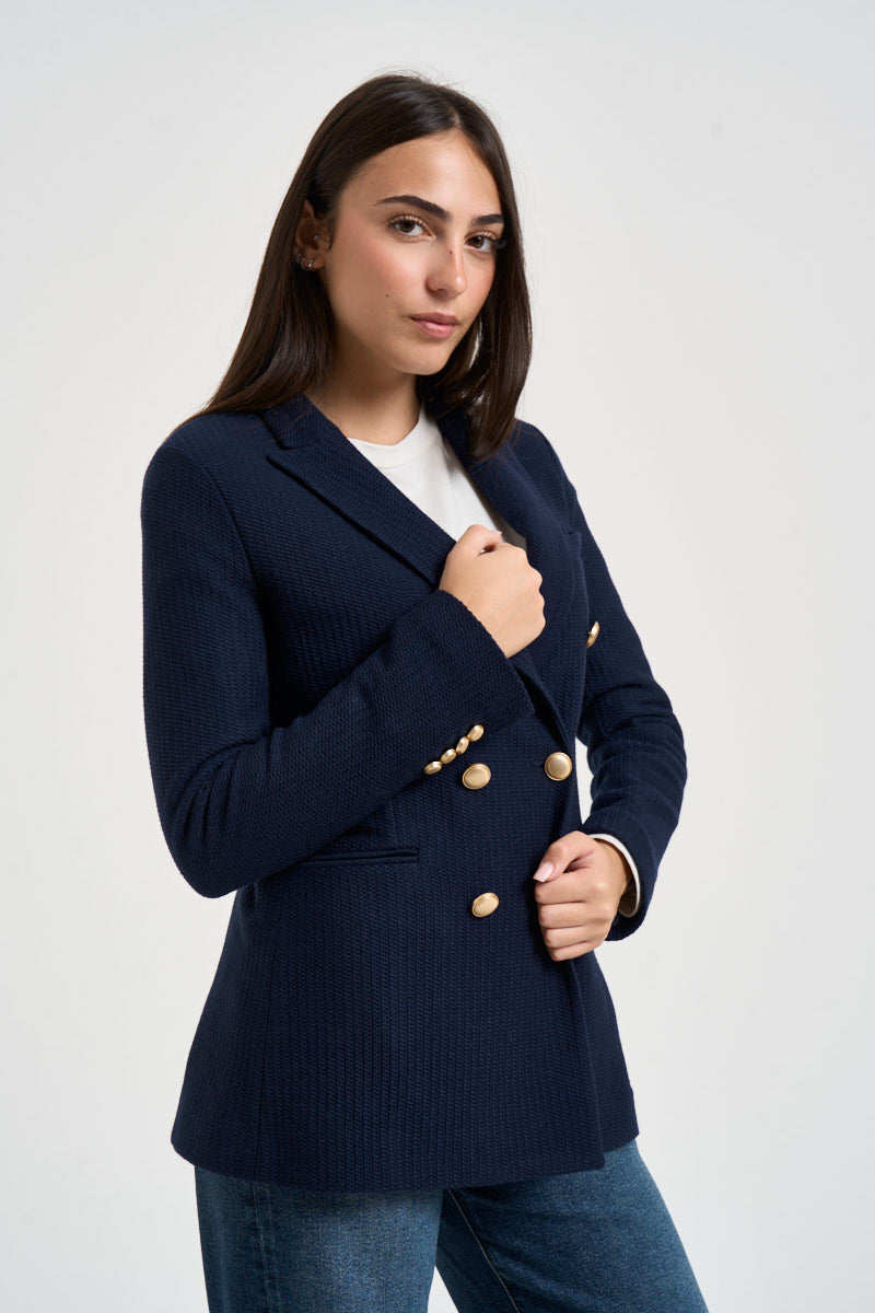 Giacca donna doppio petto in jersey blu FD4157 001 CIRCOLO 1901 