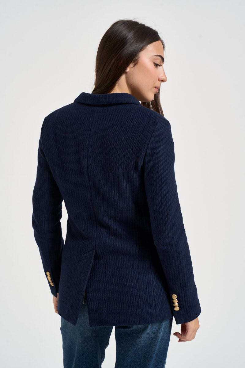 Giacca donna doppio petto in jersey blu FD4157 001 CIRCOLO 1901 
