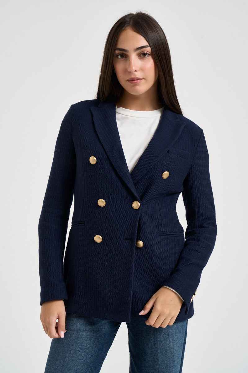 Giacca donna doppio petto in jersey blu FD4157 001 CIRCOLO 1901 