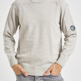 Maglia uomo girocollo grigio chiaro mélange 21CMKN707AA 110149AM13 C.P. COMPANY 