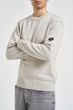 Maglia uomo girocollo grigio chiaro mélange 21CMKN707AA 110149AM13 C.P. COMPANY 