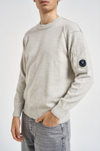 Maglia uomo girocollo grigio chiaro mélange 21CMKN707AA 110149AM13 C.P. COMPANY 