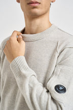 Maglia uomo girocollo grigio chiaro mélange 21CMKN707AA 110149AM13 C.P. COMPANY 