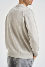 Maglia uomo girocollo grigio chiaro mélange 21CMKN707AA 110149AM13 C.P. COMPANY 