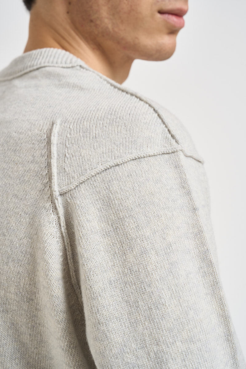 Maglia uomo girocollo grigio chiaro mélange 21CMKN707AA 110149AM13 C.P. COMPANY 
