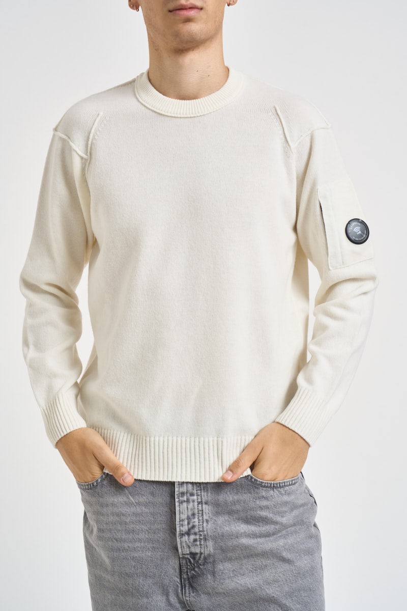 Maglia uomo girocollo panna RFCMKN707 110149103 C.P. COMPANY 