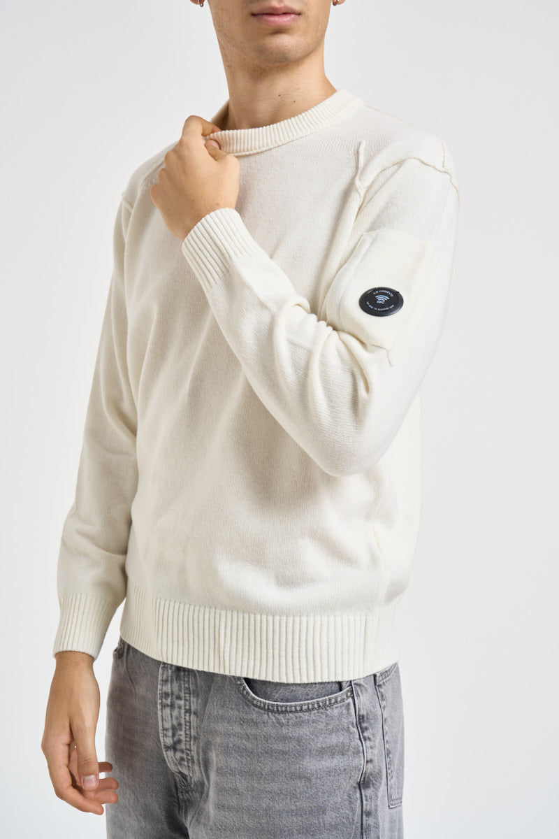 Maglia uomo girocollo panna RFCMKN707 110149103 C.P. COMPANY 