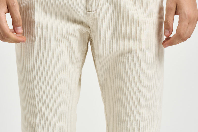 Pantalone uomo in velluto a coste panna M05MITTE 1808102 CRUNA 