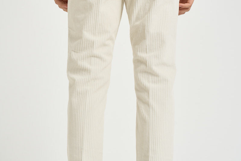 Pantalone uomo in velluto a coste panna M05MITTE 1808102 CRUNA 