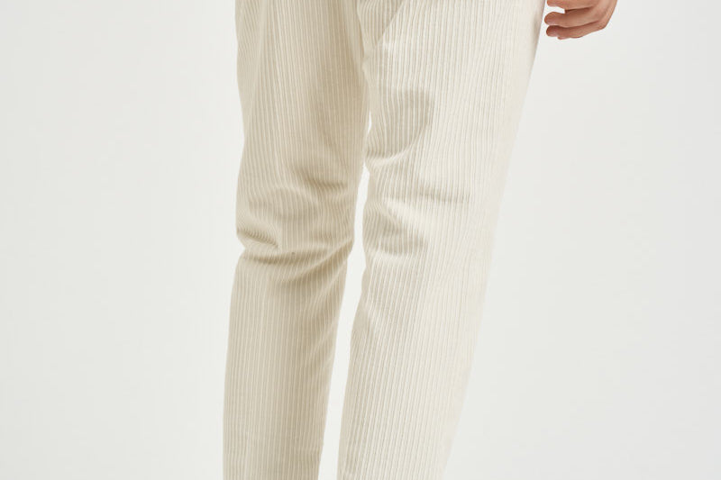 Pantalone uomo in velluto a coste panna M05MITTE 1808102 CRUNA 