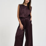 Pantalone donna Sandy palazzo vino 3905A AUBERGINE DANAME 